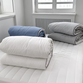 Guy Laroche Grid 100-Count Cotton and Tencel Modal Reversible Comforter Premium Antibacterial DuPont Polafil Bedding _ Made in Korea